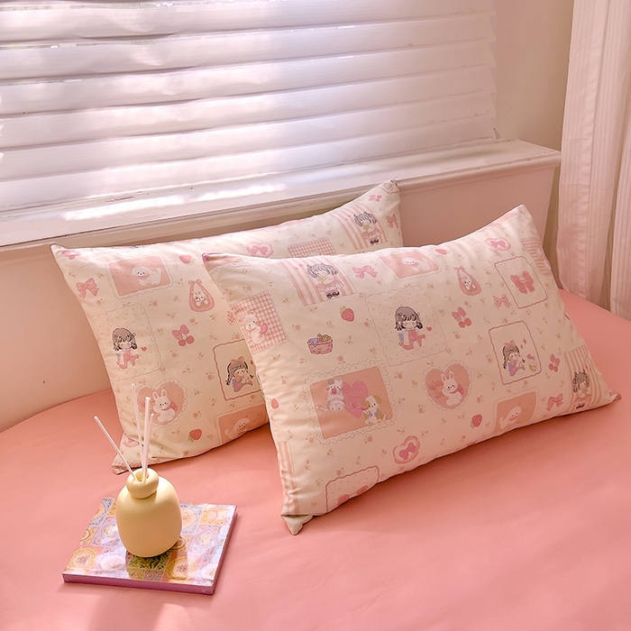 91家纺网 家纺一手货源 找家纺 DoDo 兜兜2026新款40支全棉印花单枕套 可爱女生-小版