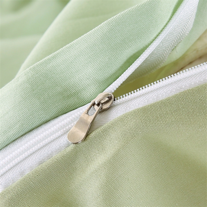 91家纺网 家纺一手货源 找家纺 梦舒羽2025新款全棉小清新印花加厚宿舍床单床裙款四件套 圣洁绿-全棉