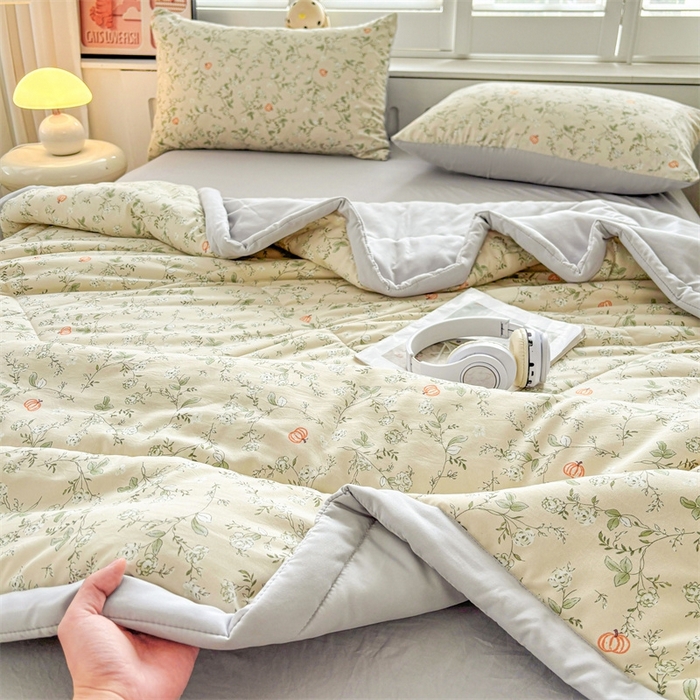 91家纺网 家纺一手货源 找家纺   壹张床  2025新款A类针织棉双层纱100%新疆棉花夏凉被《包检测》（提供买家秀） 绮花仙境