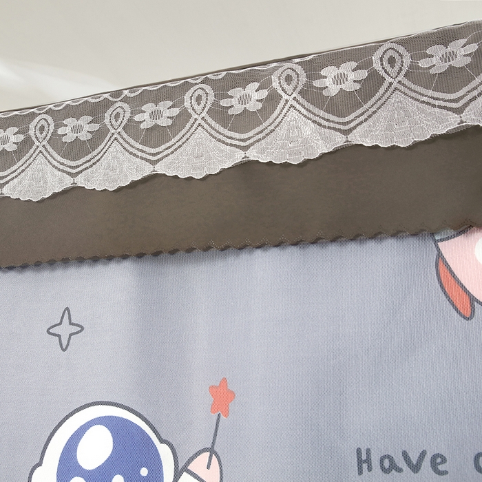 91家纺网 家纺一手货源 找家纺 显高蚊帐 2025新款U型坐床遮光防尘床帘式蚊帐 环球世界