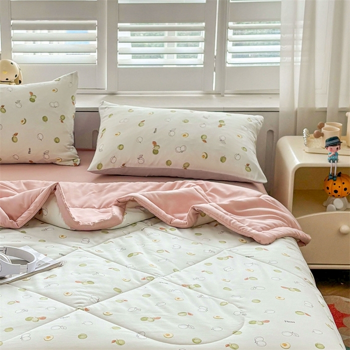 91家纺网 家纺一手货源 找家纺   壹张床  2025新款A类针织棉双层纱100%新疆棉花夏凉被《包检测》（提供买家秀） 梅子黄时