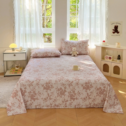 莱登卡奴 新款A类100%全棉老粗布单品系列-床单 扶桑秘境