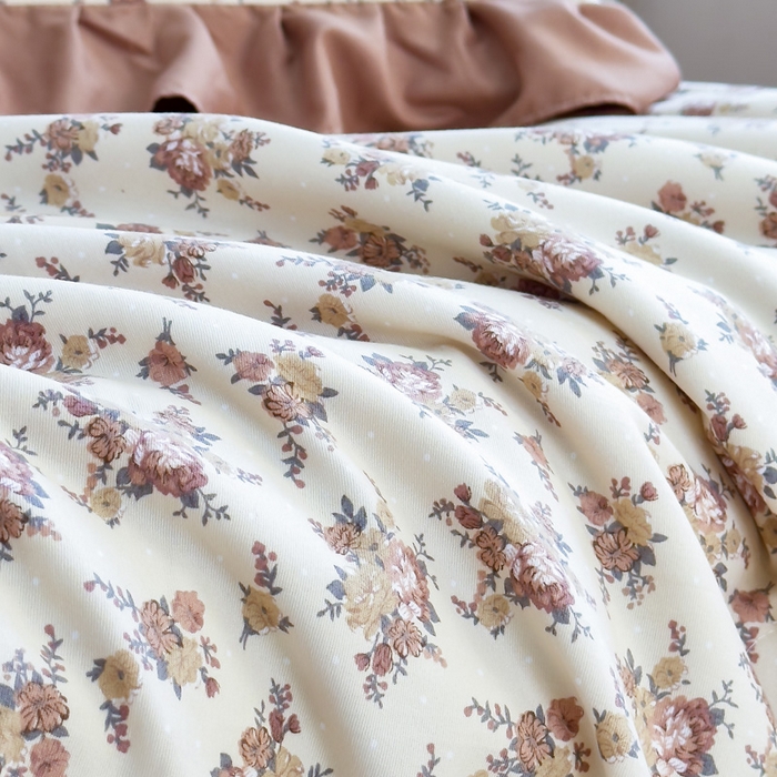 91家纺网 家纺一手货源 找家纺 梦莱斯2025新款针织棉夏被四件套 枫叶小镇