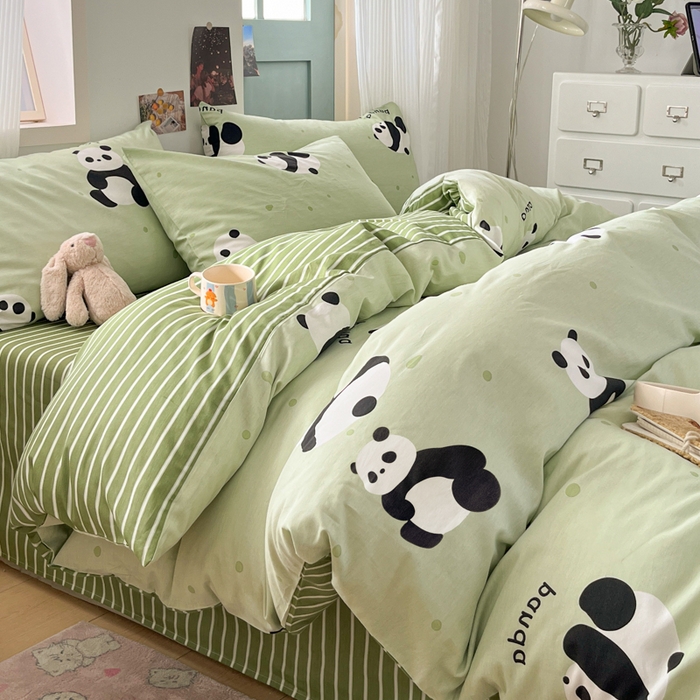 91家纺网 家纺一手货源 找家纺 寻米 2025新款13070全棉纯棉印花单被套 爱你熊