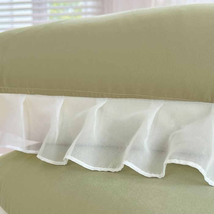 91家纺网 家纺一手货源 找家纺 梦舒羽  2025新款针织棉双层纱花边枕头套双人枕套枕芯套宿舍单人枕头内胆套 花边款-豆绿