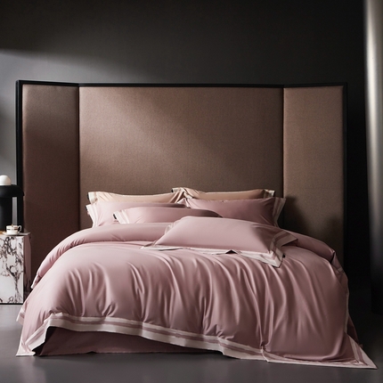 91家纺网 家纺一手货源 找家纺 时亿家居 2025新款100支长绒棉迈阿密系列四件套 迈阿密蔷薇粉