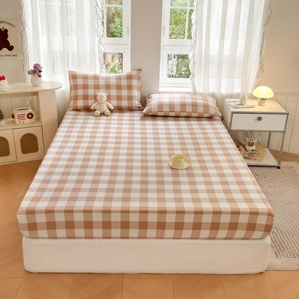 莱登卡奴 新款A类100%全棉老粗布单品系列 闲暇时光豆沙