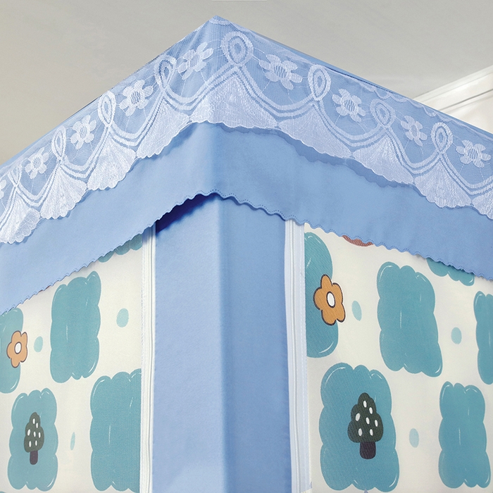 91家纺网 家纺一手货源 找家纺 显高蚊帐 2025新款U型坐床遮光防尘床帘式蚊帐 熊出没