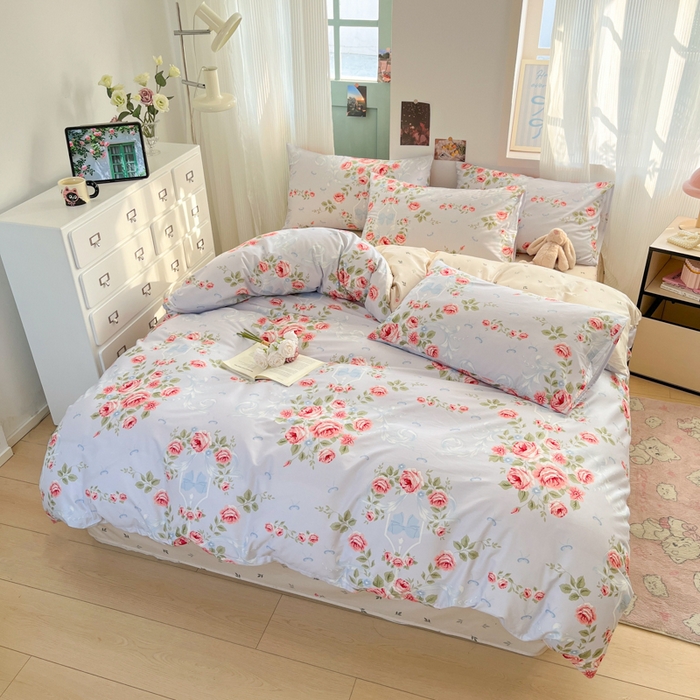 91家纺网 家纺一手货源 找家纺 寻米 2025新款13070全棉纯棉印花单被套 繁花晚庭