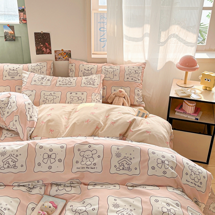 91家纺网 家纺一手货源 找家纺 寻米 2025新款13070全棉纯棉印花单被套 狗狗派对