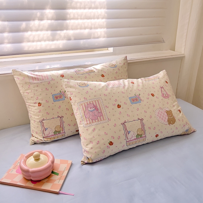 91家纺网 家纺一手货源 找家纺 DoDo 兜兜2025新款40支全棉印花单枕套 萌宠哈哈-小版