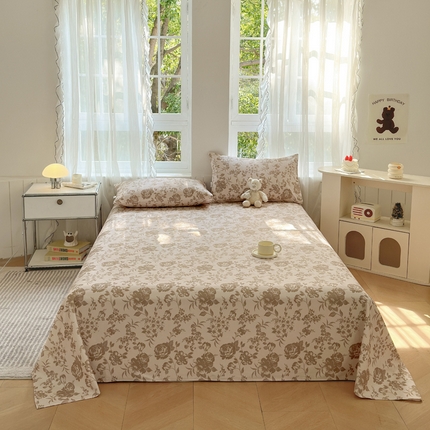 莱登卡奴 新款A类100%全棉老粗布单品系列-床单 花间萌趣