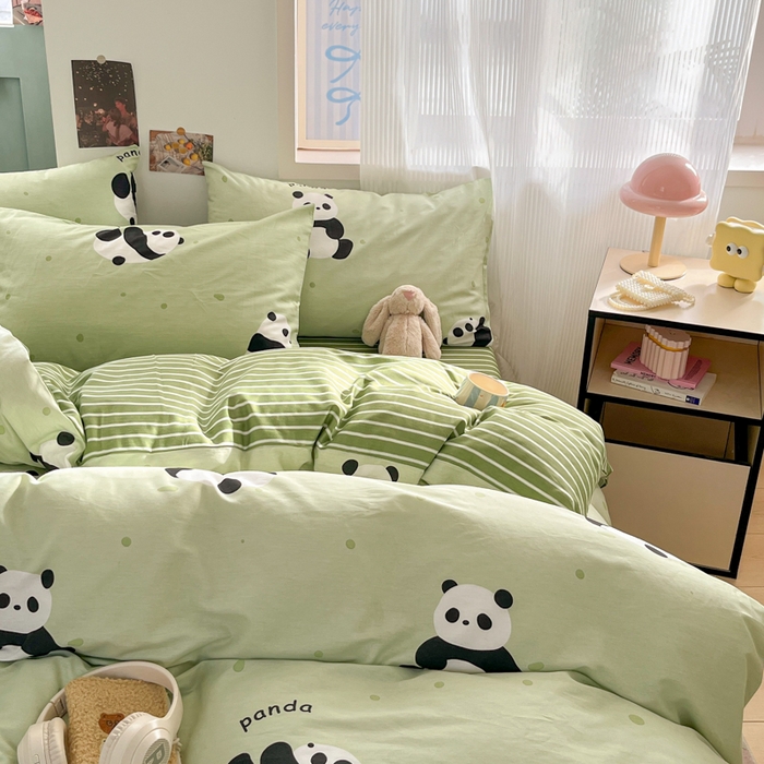 91家纺网 家纺一手货源 找家纺 寻米 2025新款13070全棉纯棉印花单被套 爱你熊