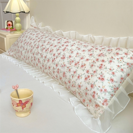 91家纺网 家纺一手货源 找家纺 （总）圣比熊 2025新款针织棉双层纱花边枕头套情侣双人枕套枕芯套枕头内胆套