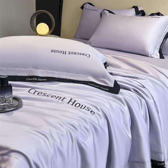 91家纺网 家纺一手货源 找家纺 笙意家纺 2025新款水洗冰丝夏被四件套-卡瑞娜系列 星黛紫