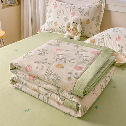 91家纺网 家纺一手货源 找家纺 （总）梦依依 2025新款小清新印花系列里外全棉棉花被夏被四件套