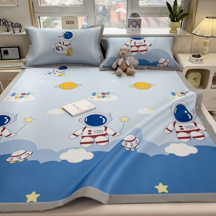 丝羽坊 2025新款小版印花冰丝凉席平铺床席款冰丝席碳光冰丝凉席 宇宙超人