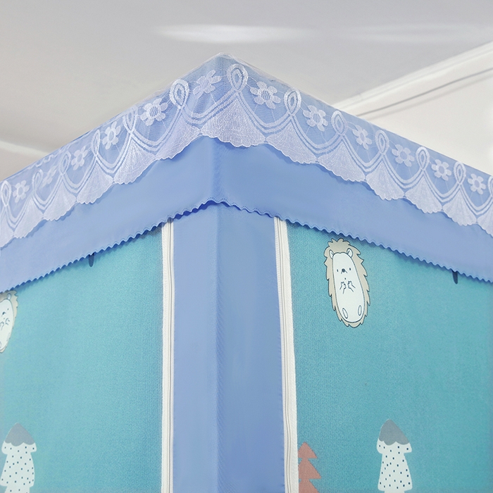 91家纺网 家纺一手货源 找家纺 显高蚊帐 2025新款U型坐床遮光防尘床帘式蚊帐 森林乐园