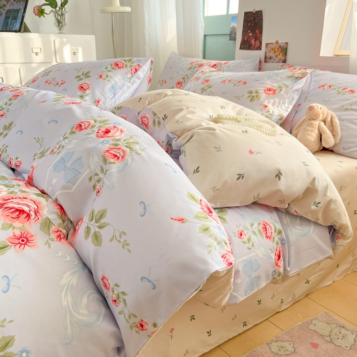 91家纺网 家纺一手货源 找家纺 寻米 2025新款13070全棉纯棉印花单被套 繁花晚庭