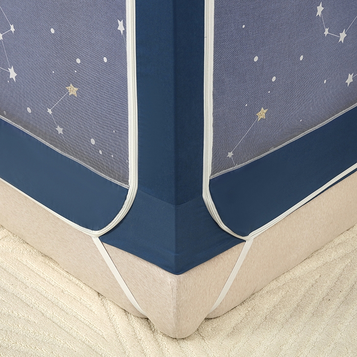 91家纺网 家纺一手货源 找家纺 显高蚊帐 2025新款U型坐床遮光防尘床帘式蚊帐 北斗星