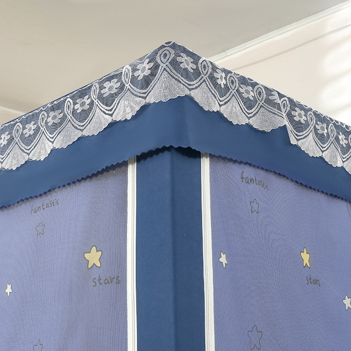 91家纺网 家纺一手货源 找家纺 显高蚊帐 2025新款U型坐床遮光防尘床帘式蚊帐 月亮宝贝