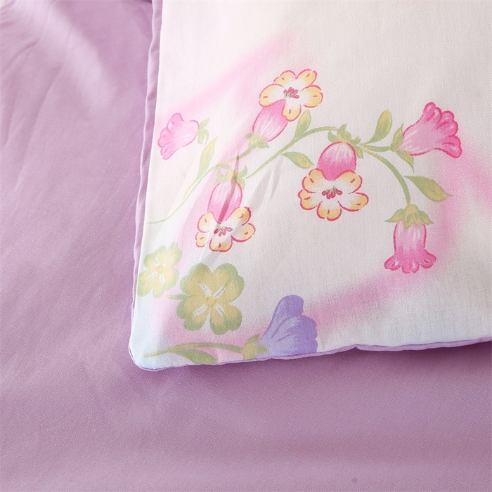 91家纺网 家纺一手货源 找家纺 梦舒羽2025新款全棉小清新印花加厚宿舍床单床裙款四件套 盛夏之姿-全棉