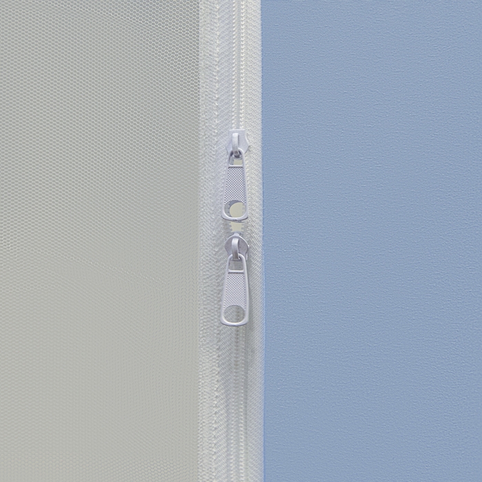 91家纺网 家纺一手货源 找家纺 兆星家纺 2025新款内穿带布帘蚊帐 款式一 纯色-蓝色（不含帘）