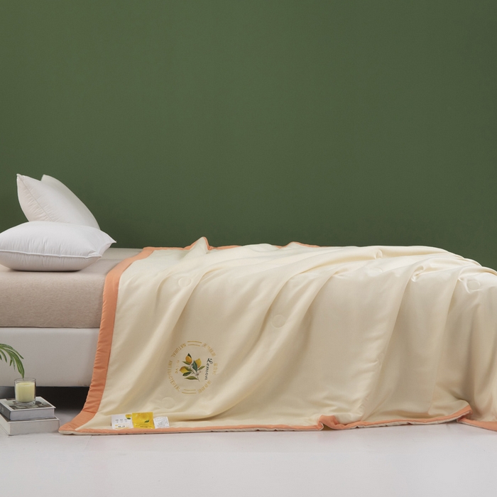 91家纺网 家纺一手货源 找家纺 帕芬鸟 2025新款亲肤磨毛夏被 米黄