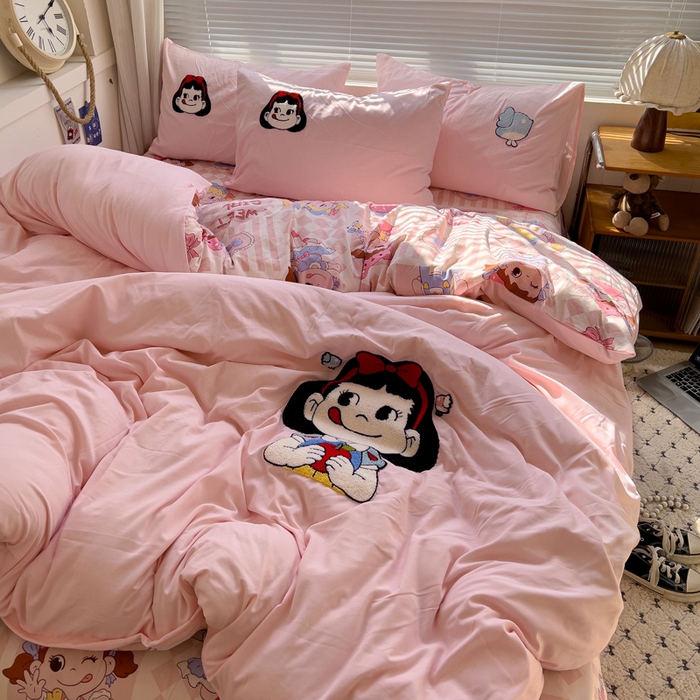 91家纺网 家纺一手货源 找家纺 （总）罗亿家纺 2025新款云朵棉可爱毛巾绣系列四件套