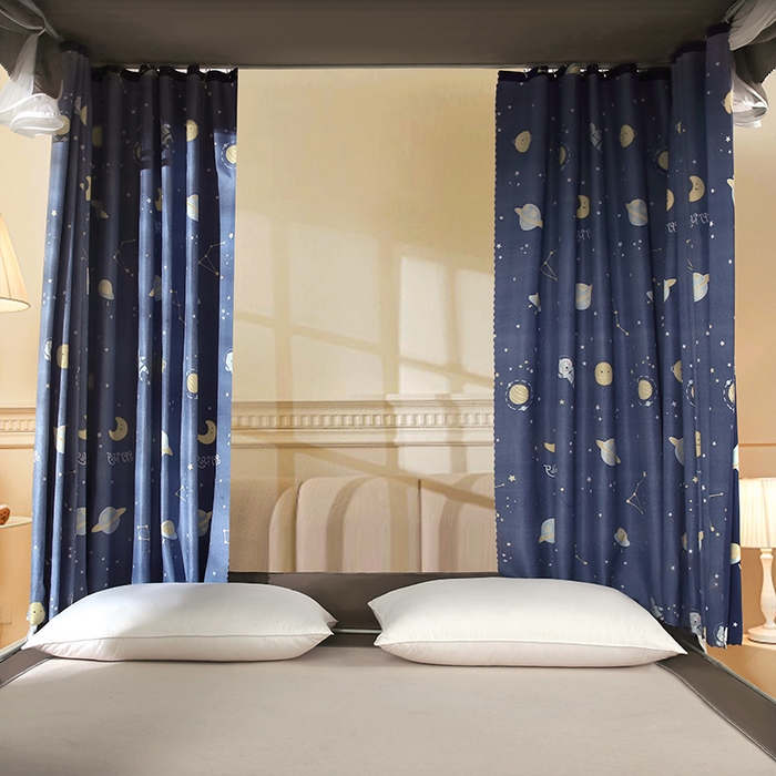 91家纺网 家纺一手货源 找家纺 显高蚊帐 2025新款U型坐床遮光防尘床帘式蚊帐 星梦奇缘