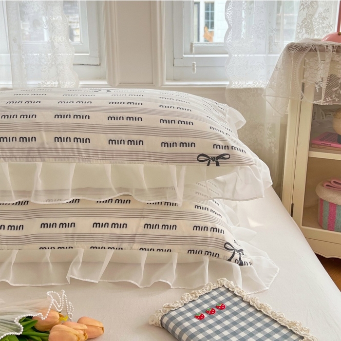 91家纺网 家纺一手货源 找家纺 梦舒羽  2025新款针织棉双层纱花边枕头套双人枕套枕芯套宿舍单人枕头内胆套 花边款-时尚先生