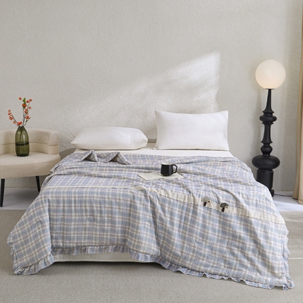 91家纺网 家纺一手货源 找家纺 （总）有货2025新款韩系皱皱纱森系治愈被