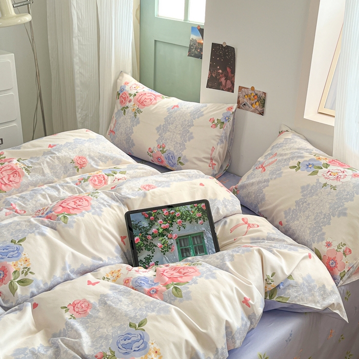 91家纺网 家纺一手货源 找家纺 寻米 2025新款13070全棉纯棉印花单被套 花涧入梦