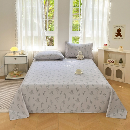 莱登卡奴 新款A类100%全棉老粗布单品系列-床单 清欢吟