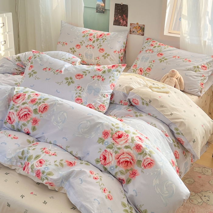 91家纺网 家纺一手货源 找家纺 寻米 2025新款13070全棉纯棉印花单被套 繁花晚庭