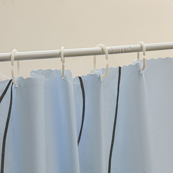 91家纺网 家纺一手货源 找家纺 兆星家纺 2025新款内穿带布帘蚊帐 款式一 纯色-蓝灰（不含帘）