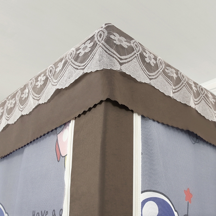 91家纺网 家纺一手货源 找家纺 显高蚊帐 2025新款U型坐床遮光防尘床帘式蚊帐 环球世界