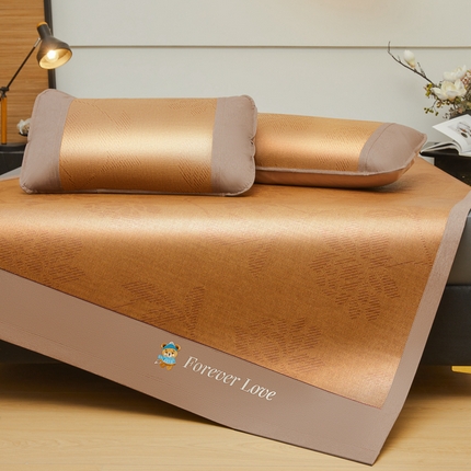 91家纺网 家纺一手货源 找家纺 （总）尚品凤凰 2025新款冰藤席小熊绣花藤席