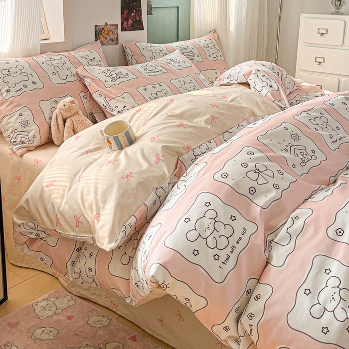 91家纺网 家纺一手货源 找家纺 寻米 2025新款13070全棉纯棉印花单被套 狗狗派对