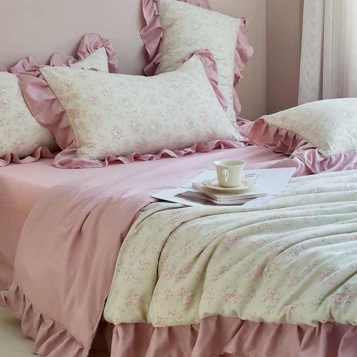 91家纺网 家纺一手货源 找家纺 梦莱斯2025新款针织棉夏被四件套 丛林中