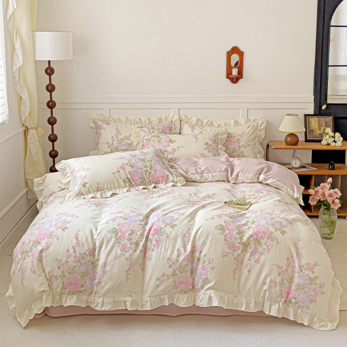 91家纺网 家纺一手货源 找家纺 澳梵家居 2025新款全棉印花韩版花间捕梦四件套 倾城时光