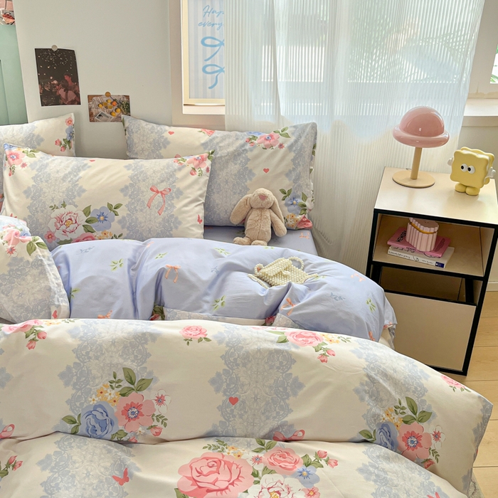 91家纺网 家纺一手货源 找家纺 寻米 2025新款13070全棉纯棉印花单被套 花涧入梦