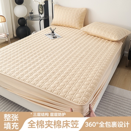 91家纺网 家纺一手货源 找家纺 （总）佳笠家居 2025新款全棉纯棉夹棉床笠四季通用席梦思保护套床罩