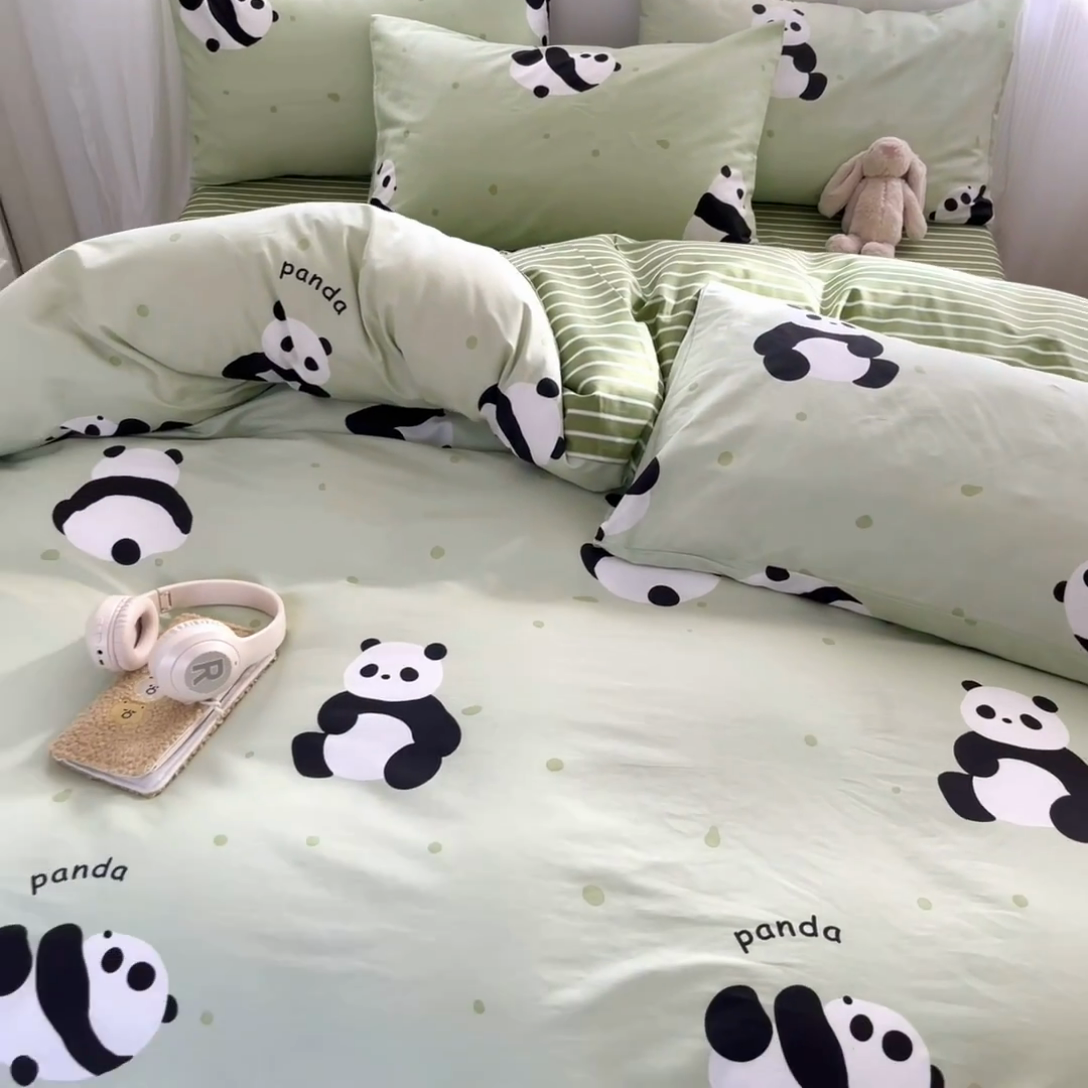 91家纺网 家纺一手货源 找家纺 寻米 2025新款13070全棉纯棉印花单被套 爱你熊