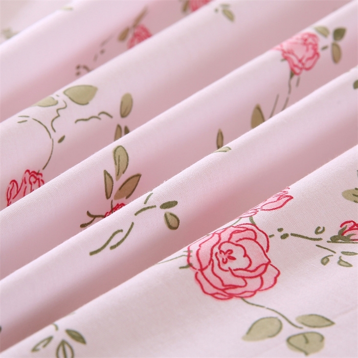 91家纺网 家纺一手货源 找家纺 梦舒羽2025新款全棉小清新印花加厚宿舍床单床裙款四件套 花想容-全棉