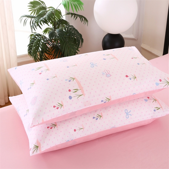 91家纺网 家纺一手货源 找家纺 梦舒羽2025新款全棉小清新印花加厚宿舍床单床裙款四件套 觅香少女-全棉