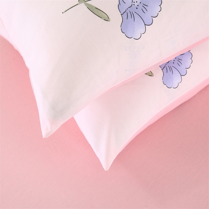 91家纺网 家纺一手货源 找家纺 梦舒羽2025新款全棉小清新印花加厚宿舍床单床裙款四件套 花丛小兔-全棉