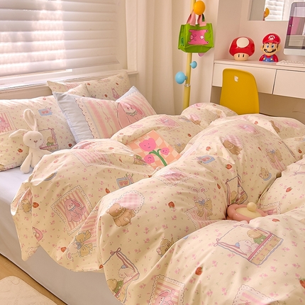 DoDo兜兜2025新款40支13372全棉印花四件套 萌宠哈哈