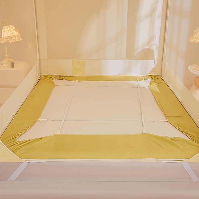 91家纺网 家纺一手货源 找家纺 锦逸家居 2025新款花边防摔坐床蚊帐 甜心小屋（不带遮光帘）