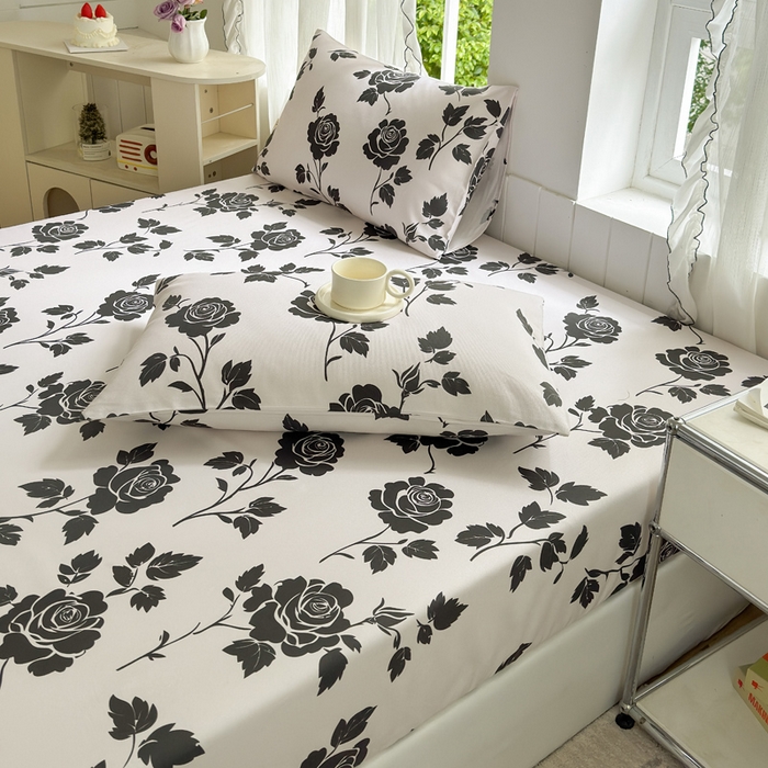 91家纺网 家纺一手货源 找家纺 莱登卡奴 新款A类100%全棉老粗布单品系列 玫瑰情缘